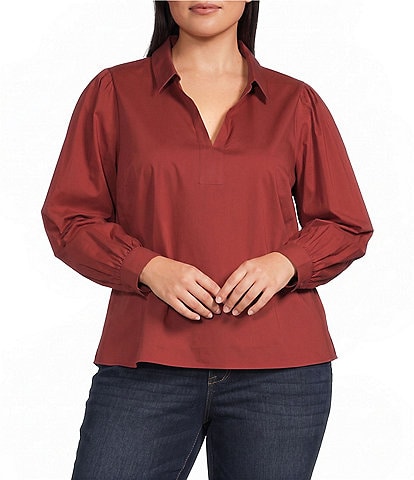 Foxcroft Alix Wing Collar Long Sleeve No Iron Blouse