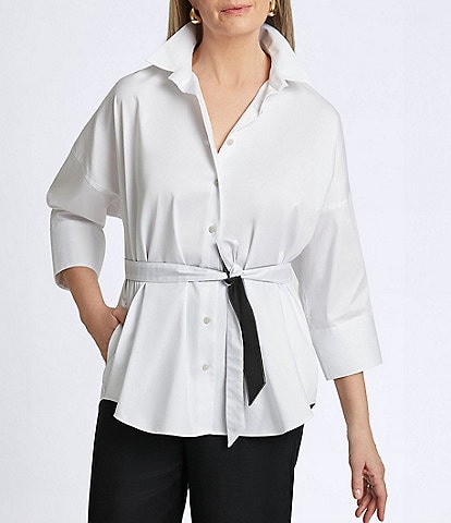 Foxcroft Avery Collared Neckline 3/4 Sleeve Tunic