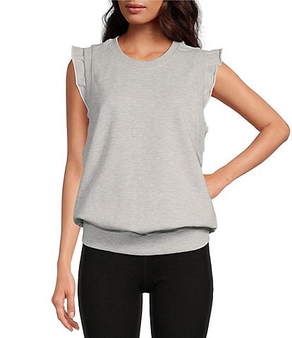 FP Movement Flutter Crew Neck Flutter Ruffle Short Sleeve Tank