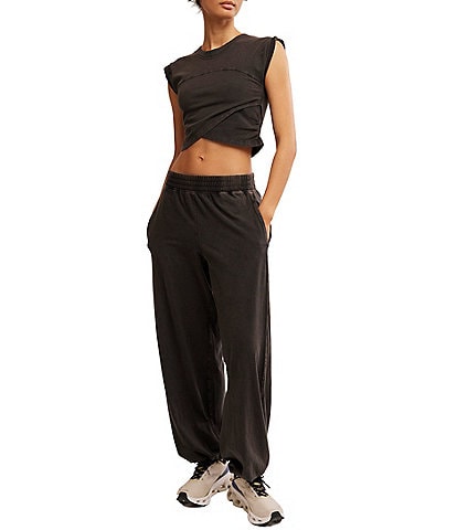 FP Movement Hot Shot Crossover Crew Neck Cropped Muscle Tee & High-Rise Waist Pant Set