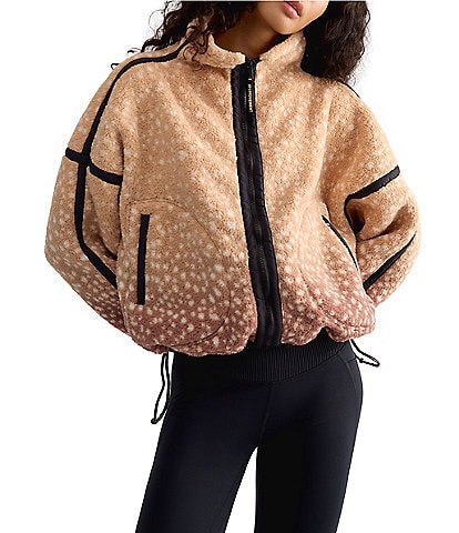 FP Movement Mountain High Printed Long Sleeve High Neck Full-Zip Fleece Jacket