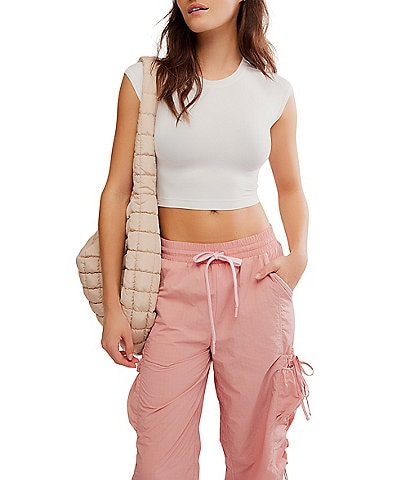 FP Movement Never Better Crew Neck Cap Sleeve Cropped Tee