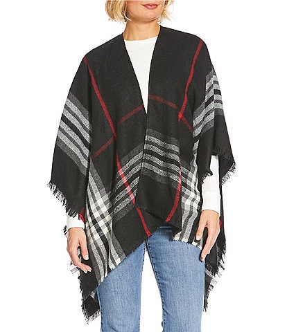 Fraas Exploded Plaid Poncho