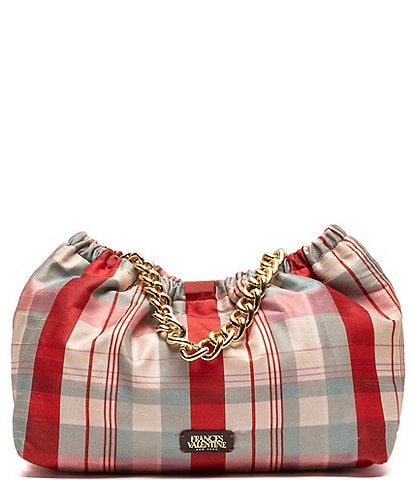 FRANCES VALENTINE Bici Plaid Satin Shoulder Bag