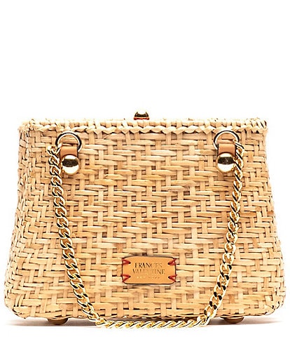 Frances Valentine Butterscotch Wicker Basket Clutch