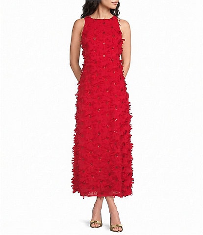 FRANCES VALENTINE Daisy Applique Francesca Shift Maxi Dress