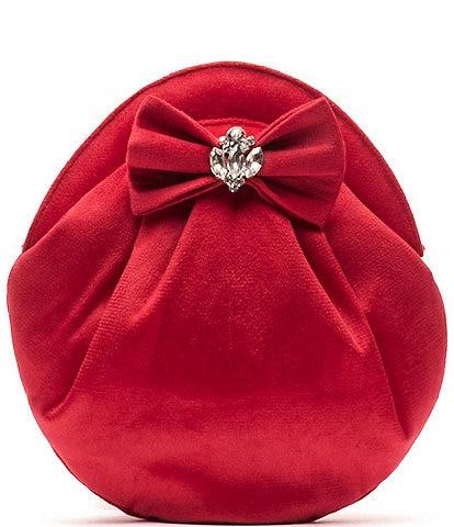 FRANCES VALENTINE Embellished Pearl Velvet Clutch