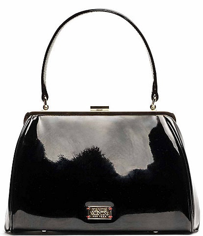 FRANCES VALENTINE Frances Frame Bag Soft Patent Leather Top Handle Bag