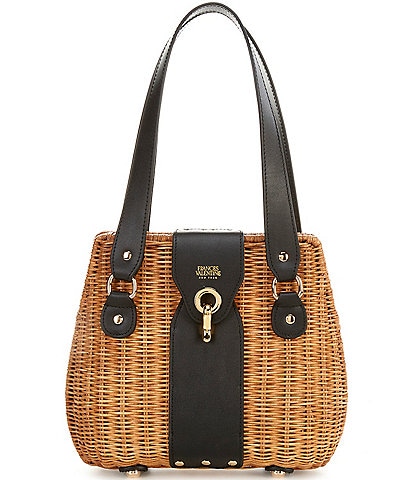 FRANCES VALENTINE Gigi Wicker Basket Shoulder Bag