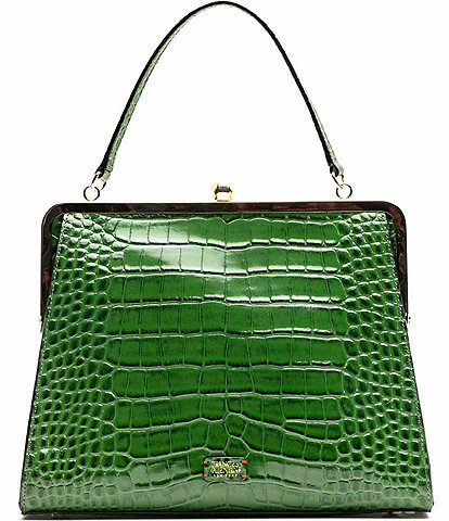 FRANCES VALENTINE Jackie Frame Croco Satchel Bag