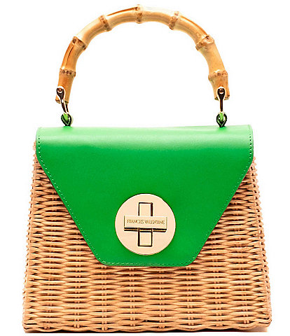 FRANCES VALENTINE Mini Midge Wicker Basket Satchel Bag