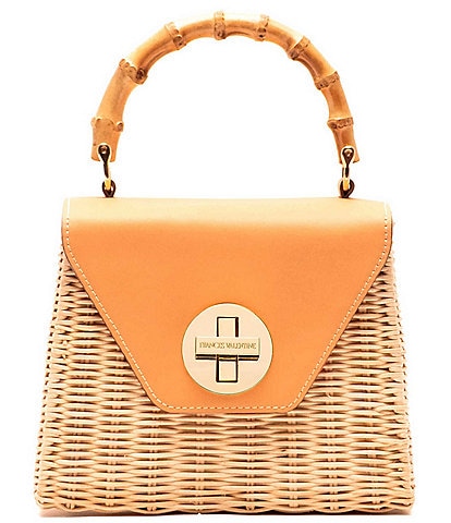 FRANCES VALENTINE Mini Midge Wicker Basket Satchel Bag
