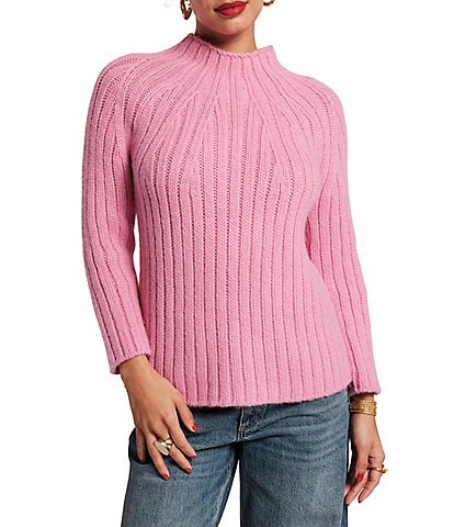 FRANCES VALENTINE Shelby Solid Wool Funnel Neck Long Sleeve Sweater