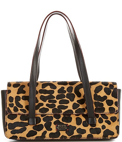 FRANCES VALENTINE Small Slim Leopard Printed Haircalf Shoulder Bag