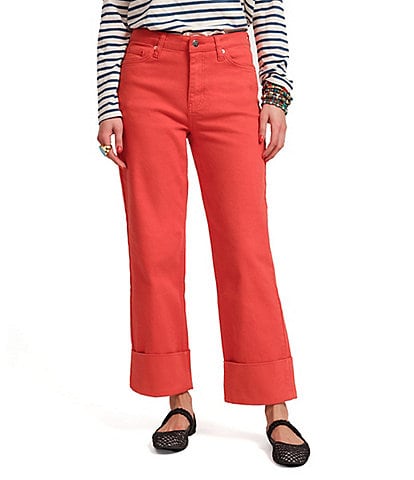 FRANCES VALENTINE Smarty Denim High Rise Straight Leg Cuffed Jeans