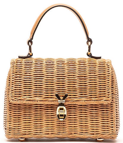 FRANCES VALENTINE Straw Bunny Basket Bag