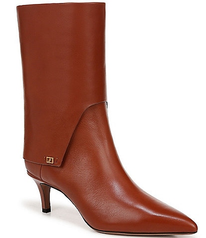 Franco Sarto Alberta Leather Foldover Pointed Toe Dress Boots
