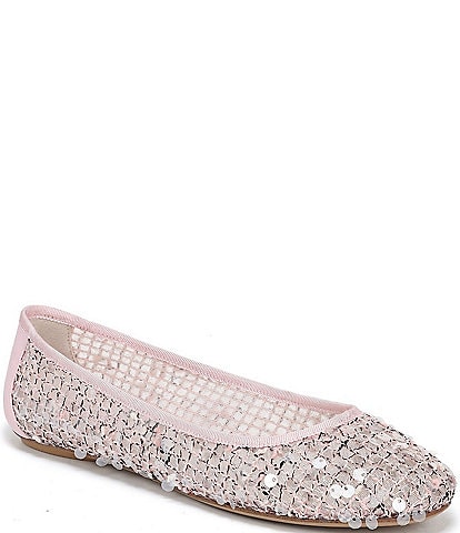 Franco Sarto Christina 2 Paillette Sequin Woven Mesh Ballet Flats