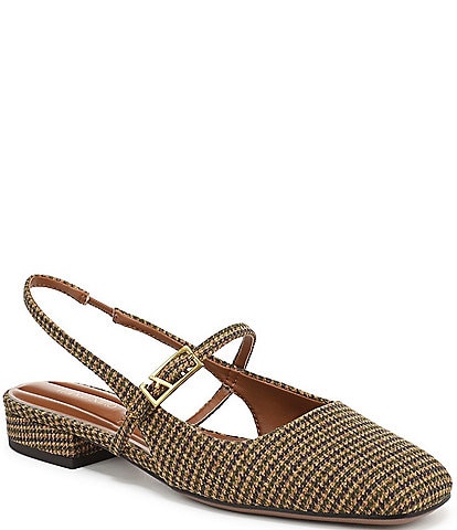 Franco Sarto Destin Houndstooth Slingback Mary Jane Flats