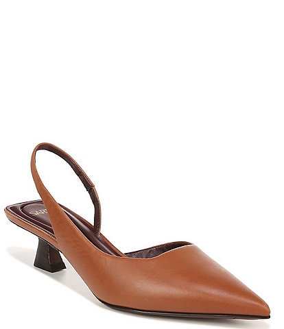 Sarto by Franco Sarto Devin Leather Pointed Toe Kitten Heel Slingback Pumps