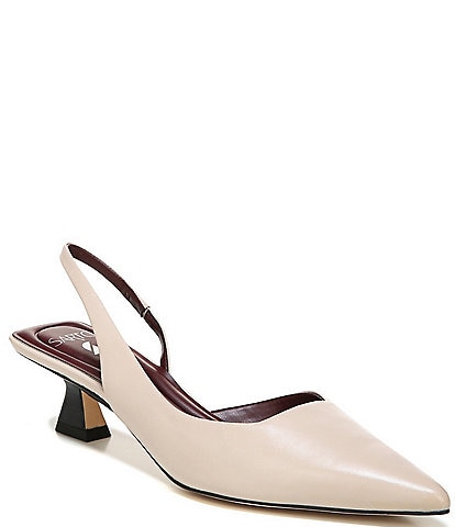 Sarto by Franco Sarto Devin Leather Pointed Toe Kitten Heel Slingback Pumps