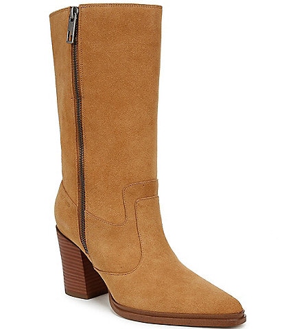 Franco Sarto Jaxon Suede Dual Zipper Mid Boots