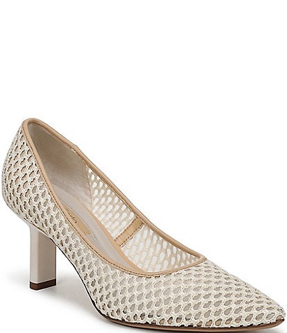 Franco Sarto Julissa 2 Fishnet and Mesh Pointed Toe Pumps