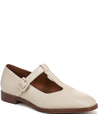 Franco Sarto Kenley Leather T-Strap Flats