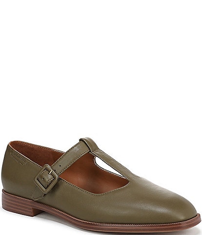 Franco Sarto Kenley Leather T-Strap Flats