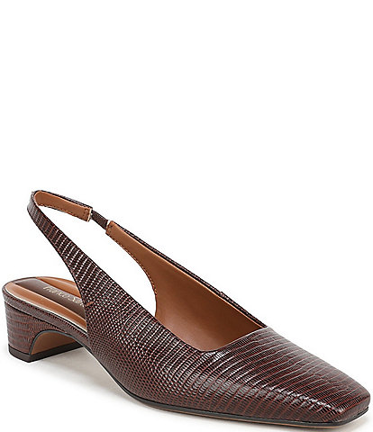 Franco Sarto Lyanna Lizard Embossed Leather Slingback Pumps