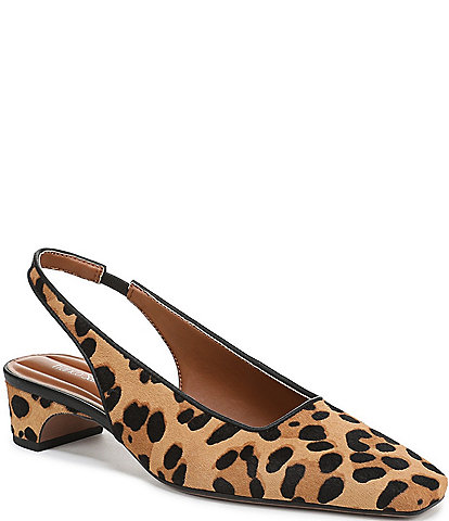 Franco Sarto Lyanna2 Leopard Print Calf Hair Slingback Pumps