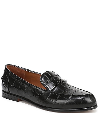Franco Sarto Mirabelle Croco Embossed Leather Loafers