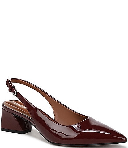 Franco Sarto Racer Patent Slingback Block Heel Pumps