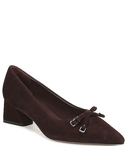 Franco Sarto Racer Suede Bow Pointed Toe Pumps