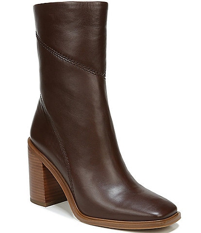 Franco Sarto Stevie Leather Square Toe Booties