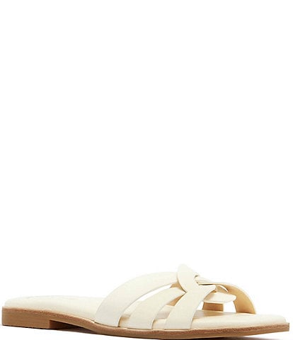FRANKIE4 Jac Leather Flat Slide Sandals