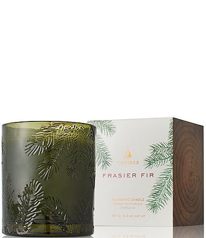 Thymes Frasier Fir Pine Needle Glass Candle. 6.5 oz.
