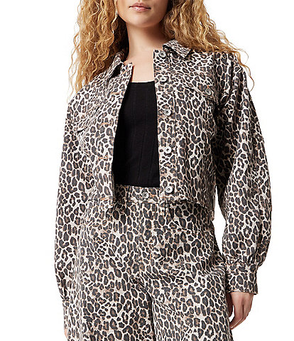 FRAYED Jeans Animal Printed Long Sleeve Relaxed Fit Jacket
