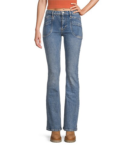 Free People Aiden Slim Flare Bootcut Mid Rise Denim Jeans
