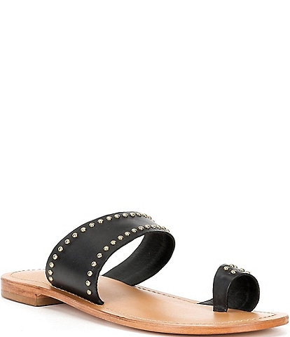 Free People Amelie Leather Studded Toe Loop Sandals