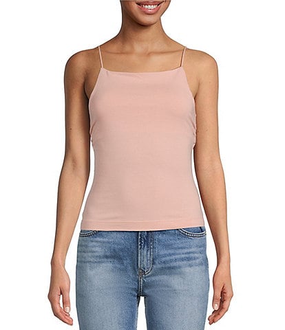 Free People Anywhere Anytime Square Neck Low Scoop Back Cami Top
