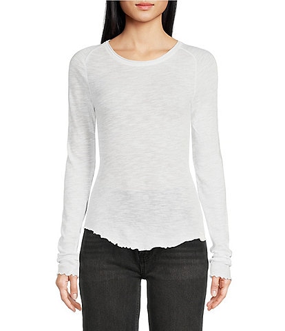Free People Be My Baby Knit Round Neck Long Sleeve Shirt