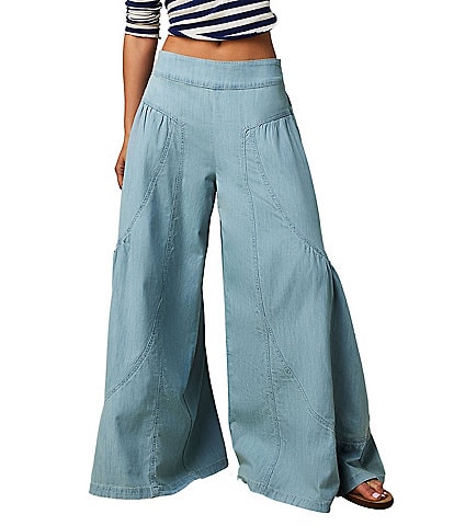 Free People Dawn On Me Wide Leg Pull-On Jeans
