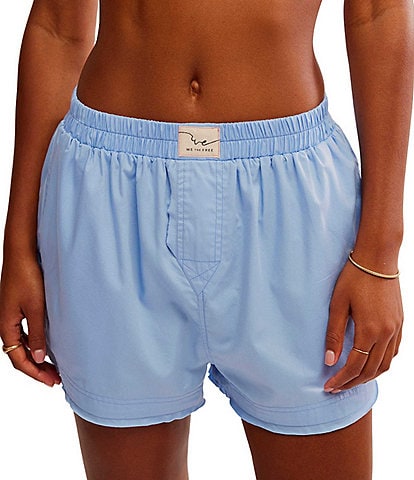Free People Day To Day Solid Woven Boxer Shorts