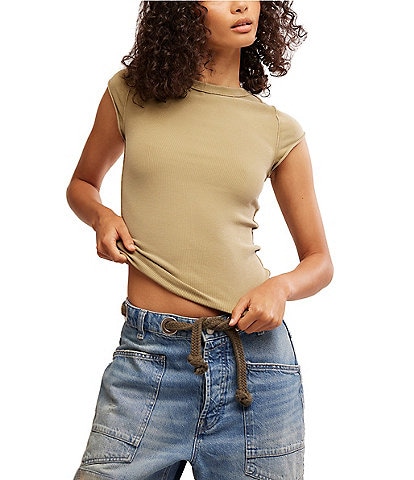 Free People Ever Had Crew Neck Short Sleeve Knit Tee
