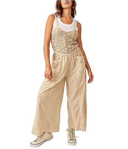 Free People Forever Always Ruched Sweetheart Neck Sleeveless Jumpsuit