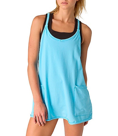 Free People FP Movement Hot Shot Scoop Neck Sleeveless Patch Pocket Mini Dress