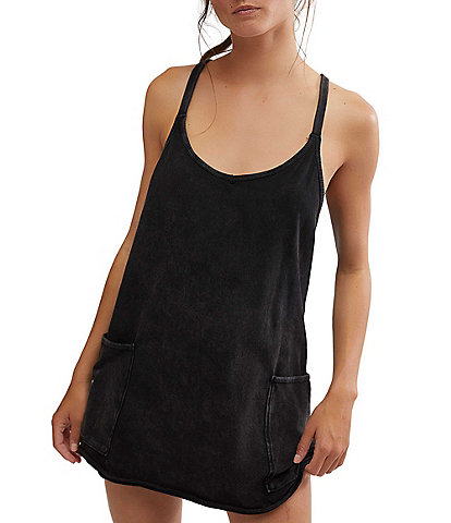 Free People FP Movement Hot Shot Scoop Neck Sleeveless Patch Pocket Mini Dress