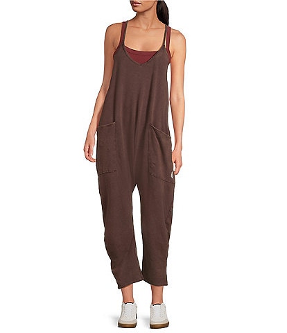 Free People FP Movement Sleeveless Scoop Neck Ankle Length Patch Pocket Hot Shot Onesie