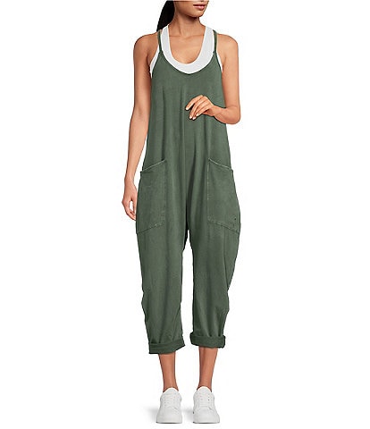Free People FP Movement Sleeveless Scoop Neck Ankle Length Patch Pocket Hot Shot Onesie